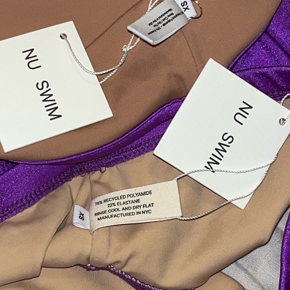 Nu Swim NWT purple/jam bikini set both XS